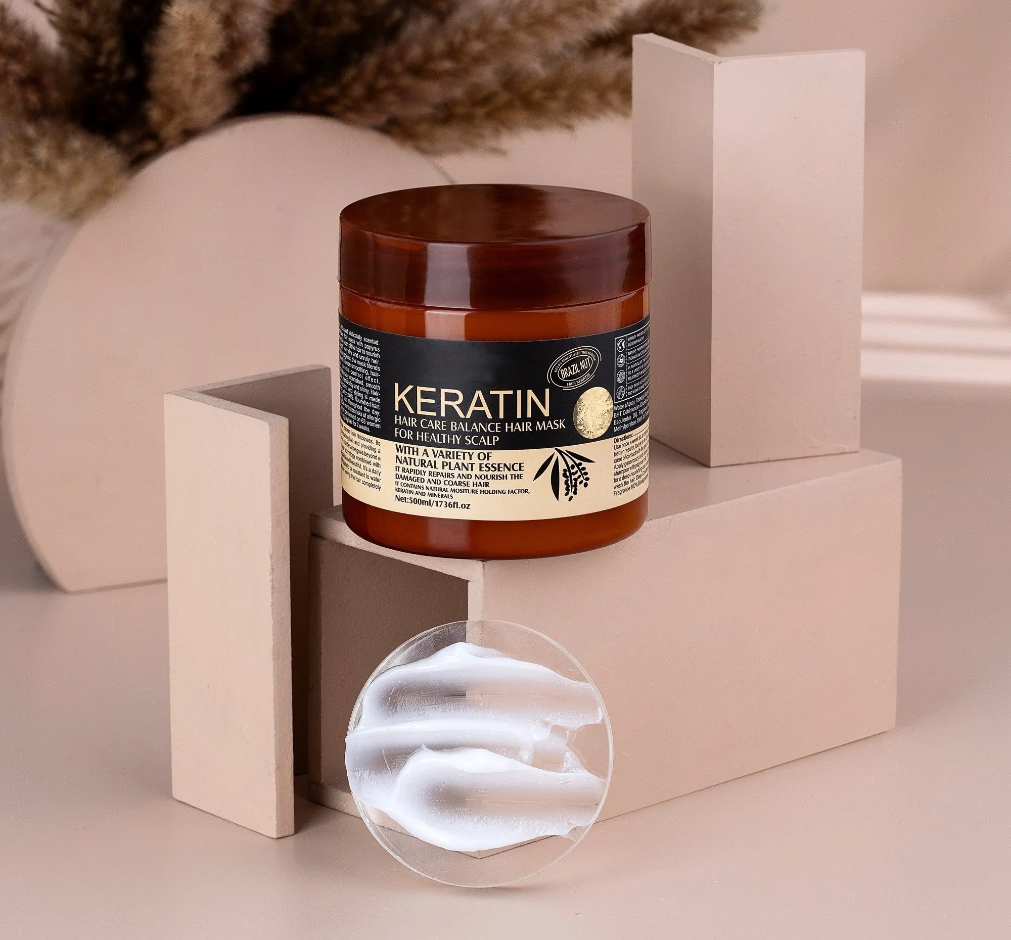 Brazil Nut Keratin Hair Care Balance Keratin Hair Mask 500 ml - Keratin Hair Care Balance Mask And Treatment for Healthy Scalp