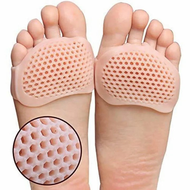 Pair of Silicone Gel Honeycomb Half Toe Sleeve Anti-Skid Forefoot Soft Pads for Pain Relief Heel Front Socks Silicon Protector Foot Gel Socks for Repair Dry Cracked Skins Orthopedic Finger Protector Pain Relief Free Size for Men and Women