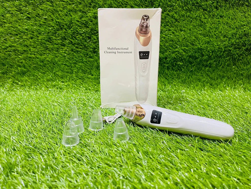 5 in 1 Black Head Remover Machine, Powerful Pimple Pore Cleaner, Vacuum Suction Tool, Rechargeable ‏Derma Suction