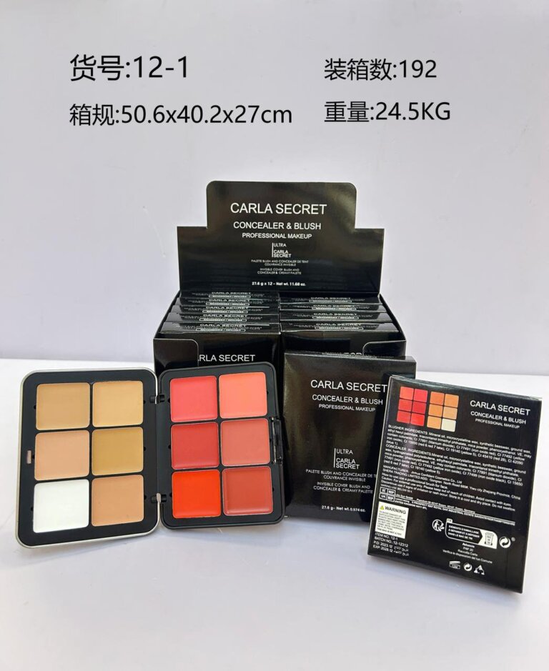 CARLA SECRET BLUSH AND CONCEALER PALLET - 12-Color Blush & Highlighter Palette – Long-Wear, Blendable, Matte Finish