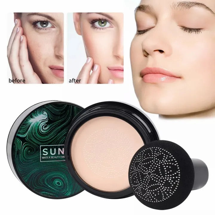 SUNISA Mushroom Head Air Cushion BB CC Cream – Waterproof Foundation Base with Sponge