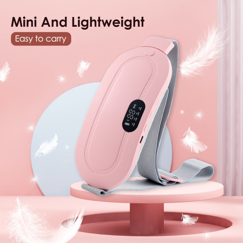 Electric Period Cramp Massager Vibrator Heating Belt for Menstrual Relief Pain Waist Stomach Warming Women | Portable Menstrual Heating Pad Warm Palace Waist Belt Period Cramp Massager Menstrual Heating Pad Dysmenorrhea Relieving Belt