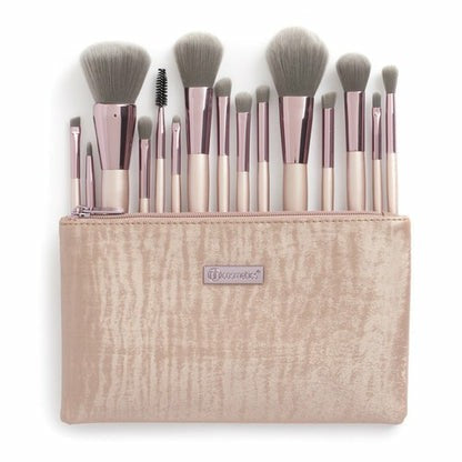 BH Cosmetics Lavish Elegance 15 Piece Makeup Brush Set with Cosmetic Bag – Professional Face & Eye Brush Collection