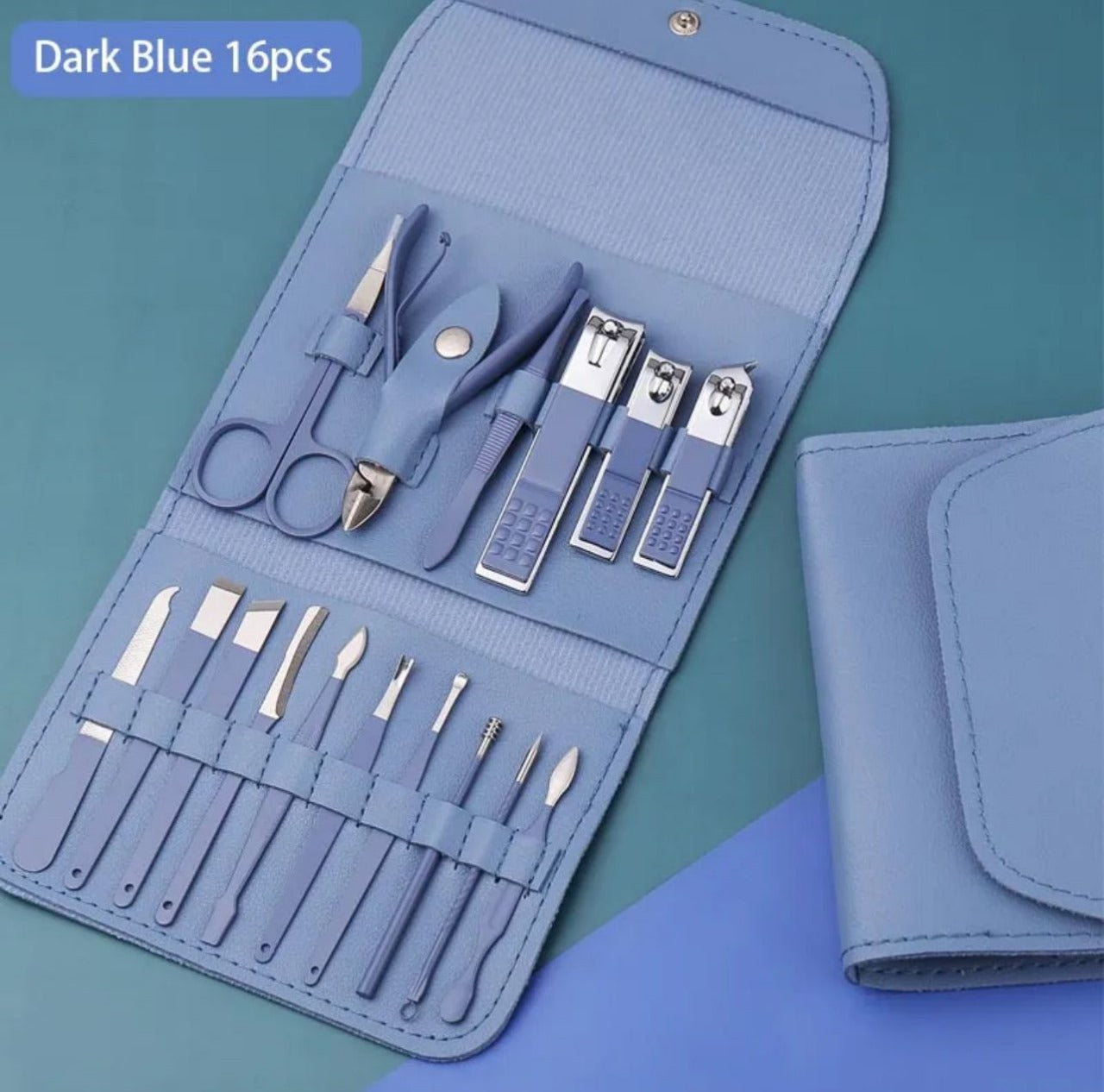 Manicure Pedicure Grooming Kit, Stainless Steel set, Nail cutter set, Nails Care, Clipper, Nails tool Set, Professional Spa kit, Nipper, 16pcs Professional Set