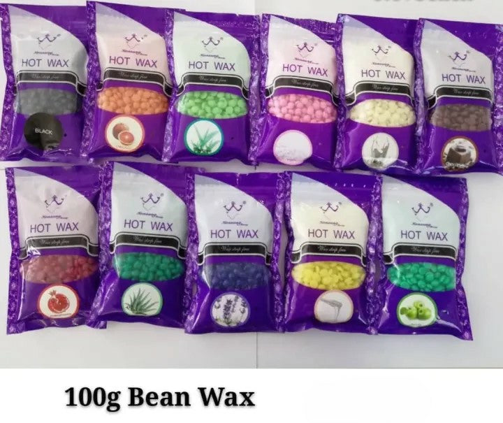Konsung Hot Wax Beans 100g – Hard Wax Beads Hair Removal Wax for Face, Arms, Legs & Bikini – Stripless Wax Beans for Women & Men