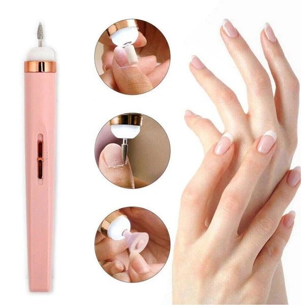 Electronic Rechargeable Nail File and Full Manicure and Pedicure Tool Kit, Electronic Nail Filer, Buffer, Shiner, Cuticles and Nail Polish Remover