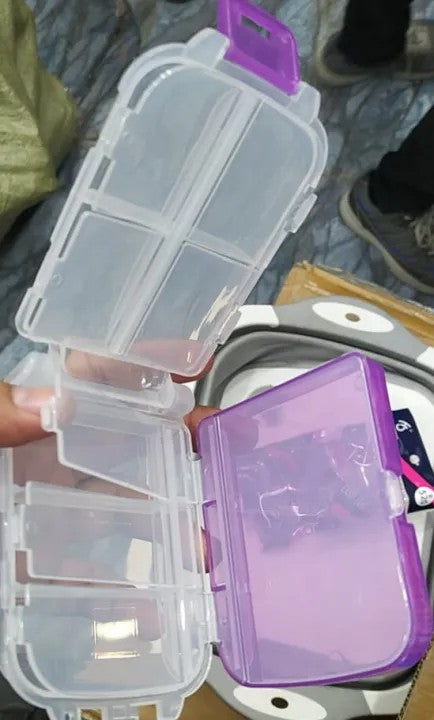 1Pc Pill Case with 7 Compartments, Travel Pill Organizer Moisture Proof Small Pill Box for Pocket Purse Daily Pill Case Portable Medicine Vitamin Holder Container, Multicolor | 7 Compartment Pill Box Medicine Tablet Holder Dispenser