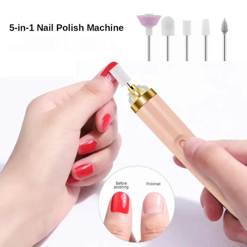Electronic Rechargeable Nail File and Full Manicure and Pedicure Tool Kit, Electronic Nail Filer, Buffer, Shiner, Cuticles and Nail Polish Remover