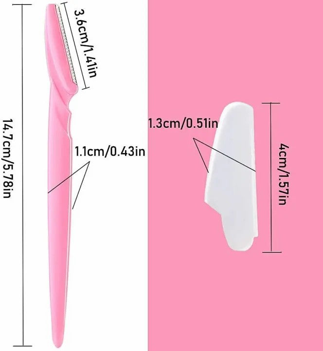 Women Face & Eyebrow Razor, Reusable & Biodegradable Quick & Easy Facial Hair Removal at Home Neck, Face, Upper Lips as well as Unnecessary Hairs Elsewhere Shaping Trimmer Shaper Shaver Tool, Painless Facial (Pack of 3)