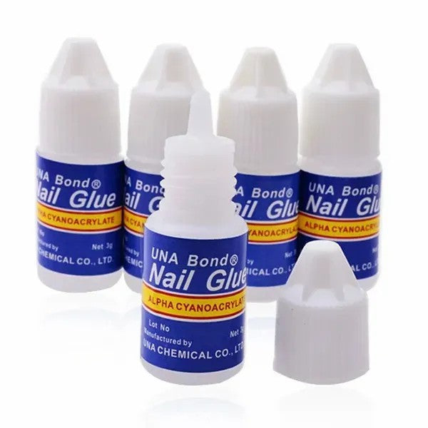 Pack of 5 Artificial Nails Glue 3g – Professional Nail Tip Glue for Press On Nails, Acrylic Nails & Fake Nails Strong Adhesive