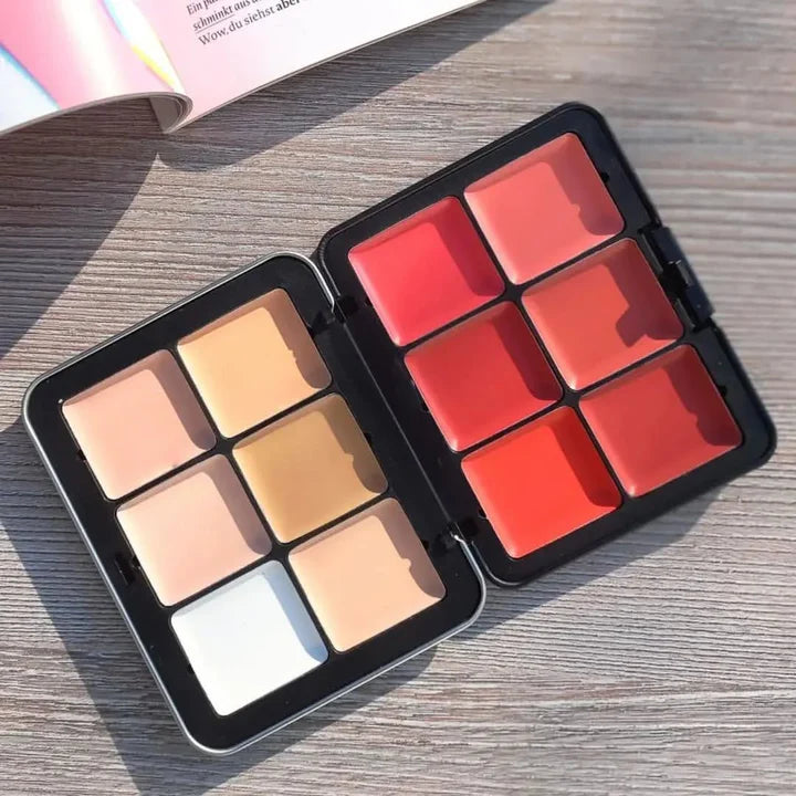 CARLA SECRET BLUSH AND CONCEALER PALLET - 12-Color Blush & Highlighter Palette – Long-Wear, Blendable, Matte Finish