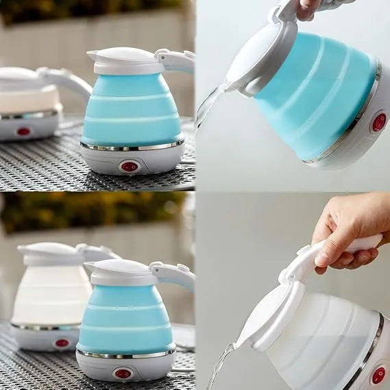 Foldable Electric Kettle 600 Watt 0.6 Litter - Foldable Silicon Portable Mini Travel Kettle Food Grade Heater for Boiling Water To Quickly Foldable Electric Kettle 600 Watt 0.6 Litter