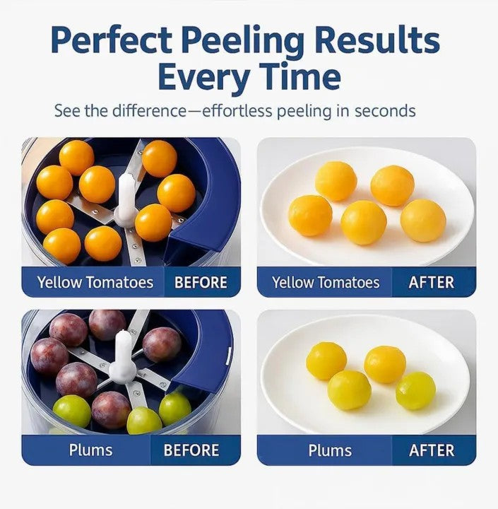 Electric Garlic Peeler Machine Automatic – Rechargeable Fruit & Vegetable Peeler Machine — Ultrasonic Smart Peeling Machine for Grapes, Garlic, Cherry Tomatoes & More | Easy One-Touch Kitchen Tool