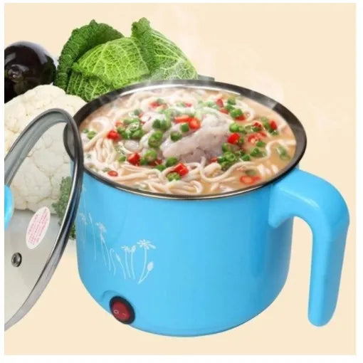 Mini Electric Cooking Pot 18cm | Hot Pot, Egg Boiler, Rice & Noodle Maker | Fast Heating Non-Stick Cooker for Home & Hostel