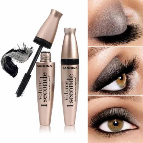 Yanqina Volume 1 Seconde Waterproof Mascara & Eyeliner – Smudge Proof Long Lasting Eye Makeup (Single / Combo)