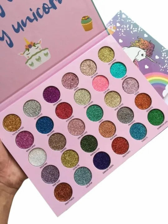 Happy Unicorn 30-Color Glitter Eyeshadow Palette | Party & Glam Makeup