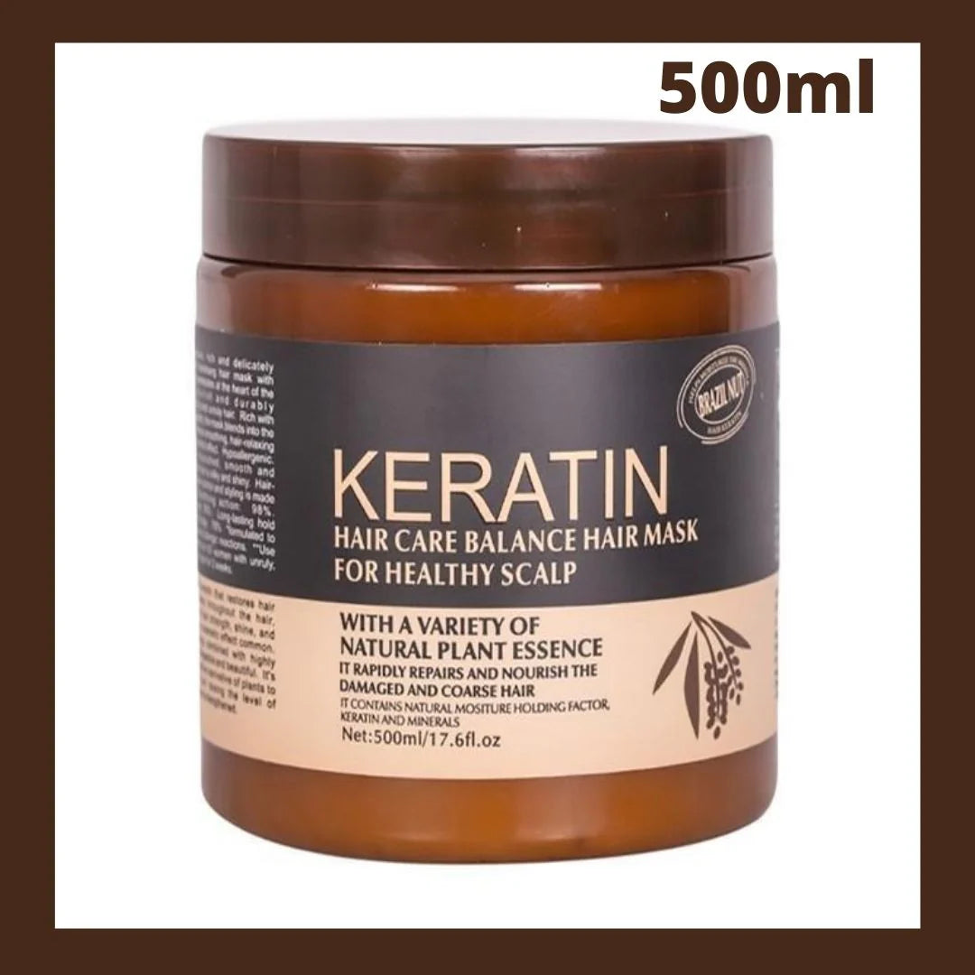 Brazil Nut Keratin Hair Care Balance Keratin Hair Mask 500 ml - Keratin Hair Care Balance Mask And Treatment for Healthy Scalp