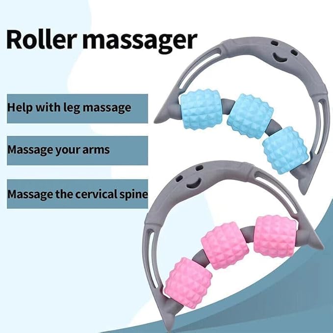 3-Wheel Trigger Point Roller Massager Used for Back Massage Forearm, Hand, Leg Muscle Fascia and Fascia Massage, to Relieve Muscle Pain (1Pcs)