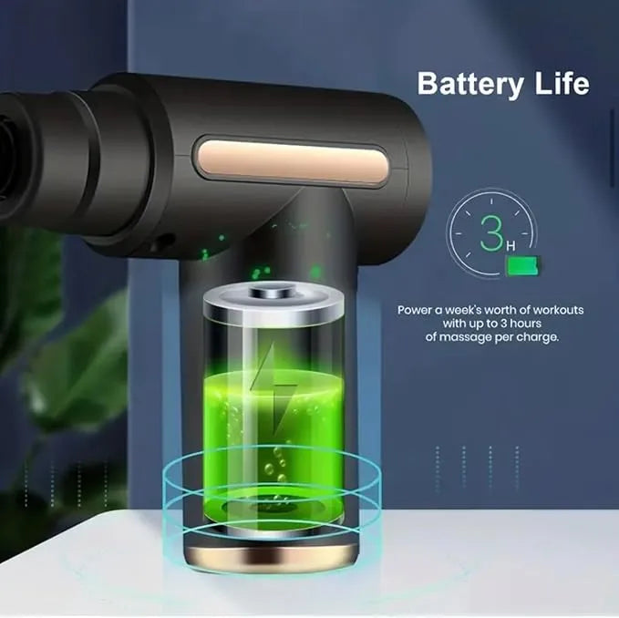 4-in-1 Deep Tissue Massage Gun, Adjustable Speed & Interchangeable Heads - Massager Gun | Deep Tissue Rechargeable Mini Gun Massager