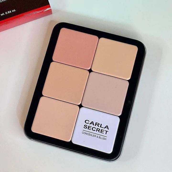 CARLA SECRET BLUSH AND CONCEALER PALLET - 12-Color Blush & Highlighter Palette – Long-Wear, Blendable, Matte Finish