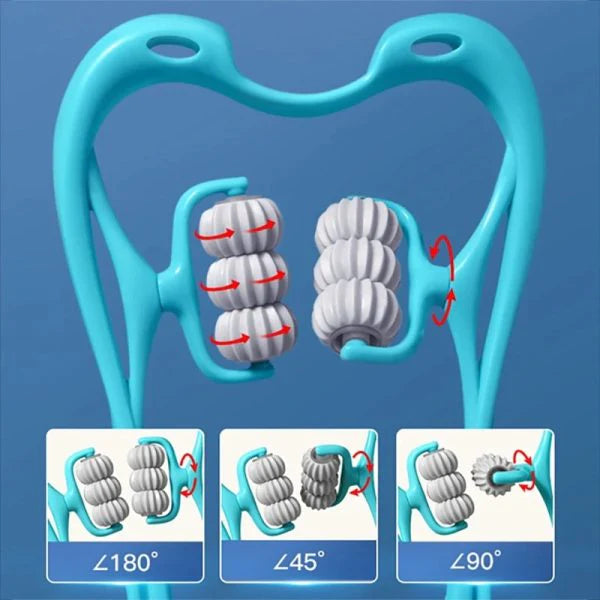 Neck Massager, Trigger Point Roller Massager for Pain Relief deep Tissue Handheld Shoulder Massager Tool with 6 Balls Massage Point Suitable for Legs Waist Neck and Shoulder Relaxer