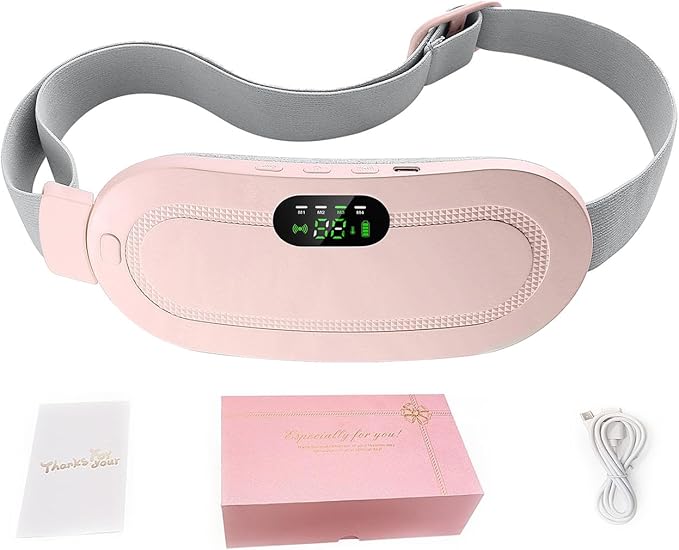 Electric Period Cramp Massager Vibrator Heating Belt for Menstrual Relief Pain Waist Stomach Warming Women | Portable Menstrual Heating Pad Warm Palace Waist Belt Period Cramp Massager Menstrual Heating Pad Dysmenorrhea Relieving Belt