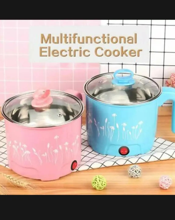 Mini Electric Cooking Pot 18cm | Hot Pot, Egg Boiler, Rice & Noodle Maker | Fast Heating Non-Stick Cooker for Home & Hostel