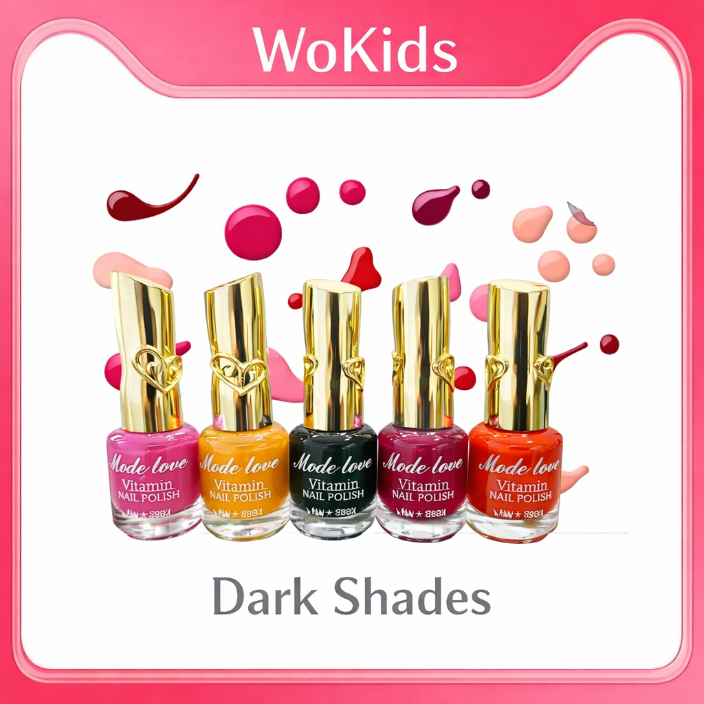 Mode Love Vitamin Nail Polish Set (Pack of 12) with Free Bag – Long Lasting Glossy Nail Colors Nude & Dark Shades