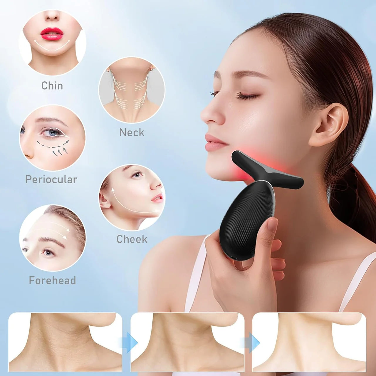 Digital Massager For Face And Neck | Neck firming massager | Portable neck care device | Neck wrinkle remover | Home neck sculpting device | MGE-009 neck device | Neck skin tightening tool | Beauty device for neck anti aging