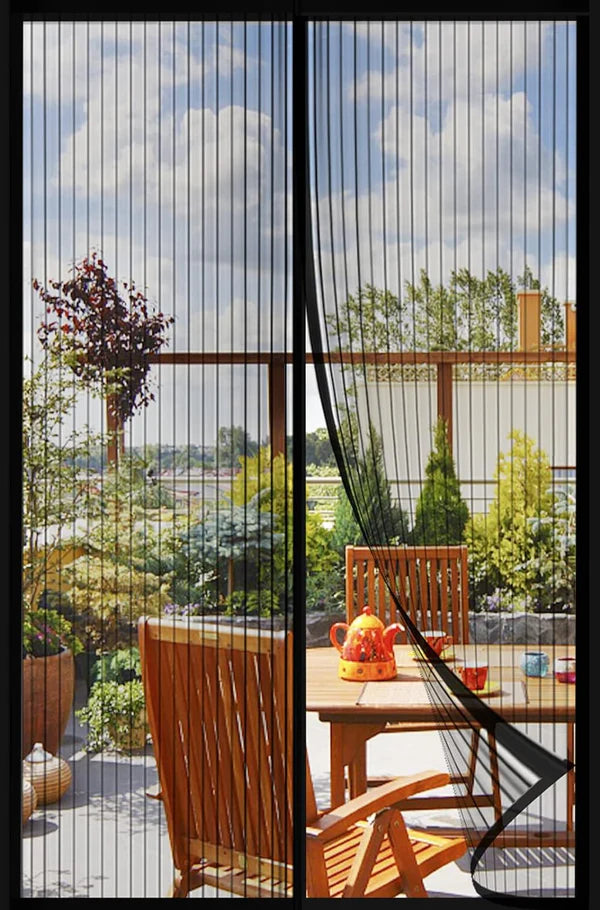 Magic Mesh Magnetic Screen Door - Magic Mesh Deluxe- Hands Free Magnetic Screen Door, Mesh Curtain Keeps Bugs Out