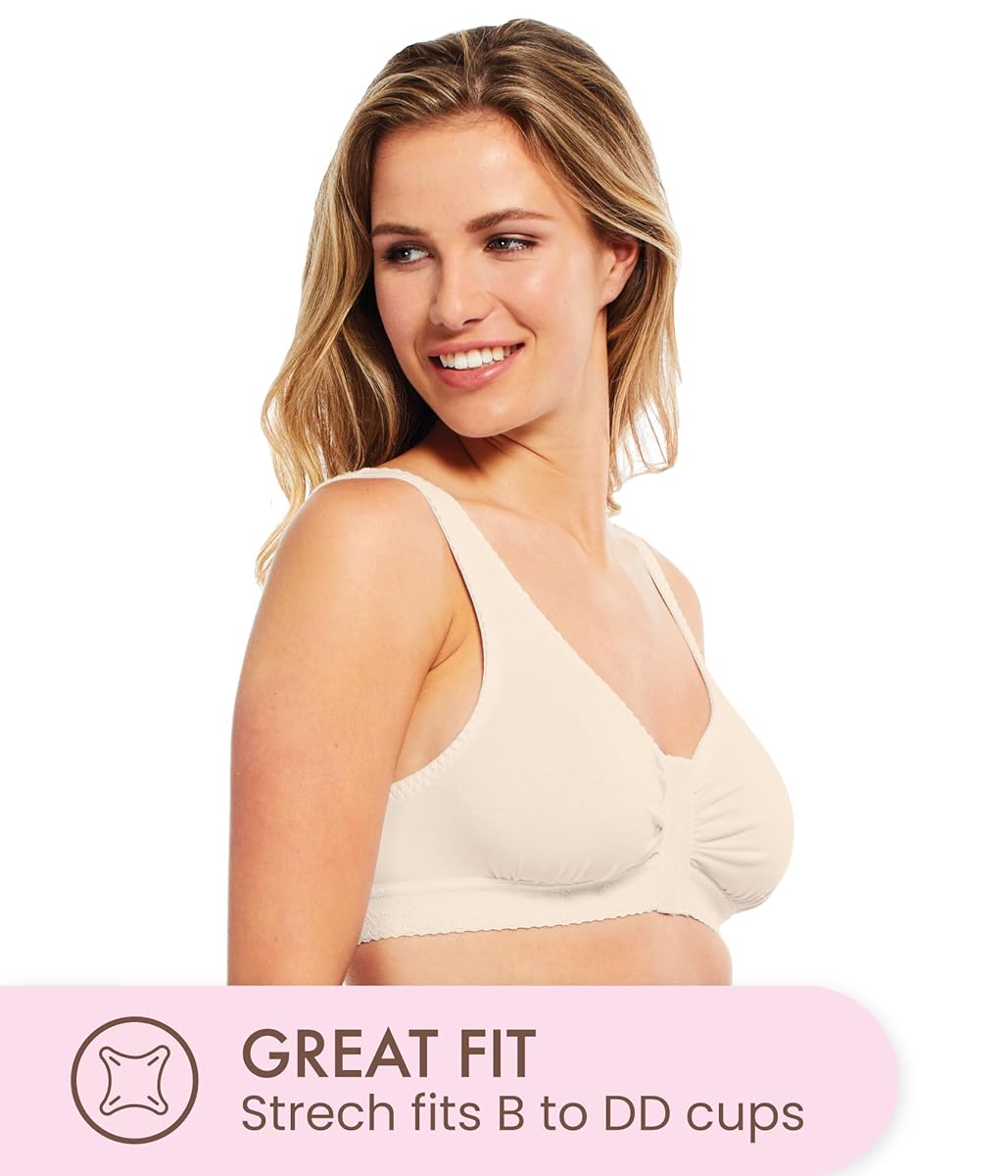Buy 1 Get 1 Free Full-Freedom Front Closure Wireless Cotton / Jersy Bra - Front Open Bras