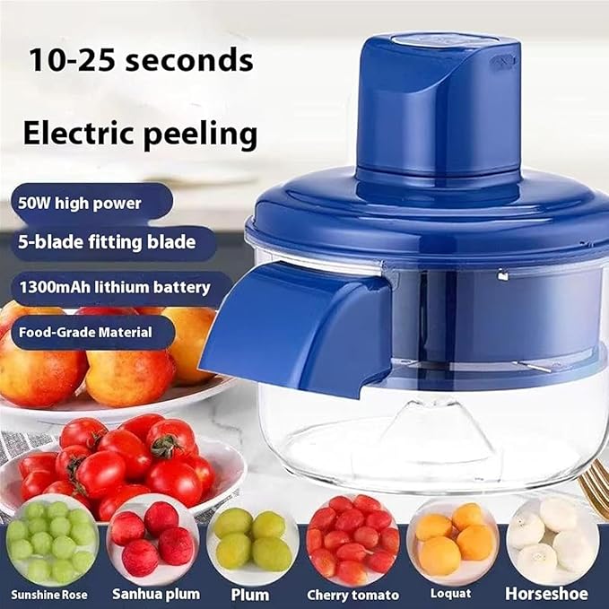 Electric Garlic Peeler Machine Automatic – Rechargeable Fruit & Vegetable Peeler Machine — Ultrasonic Smart Peeling Machine for Grapes, Garlic, Cherry Tomatoes & More | Easy One-Touch Kitchen Tool
