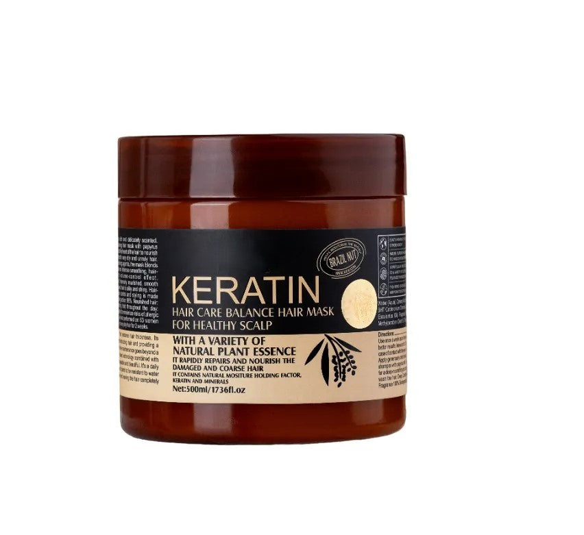 Brazil Nut Keratin Hair Care Balance Keratin Hair Mask 500 ml - Keratin Hair Care Balance Mask And Treatment for Healthy Scalp