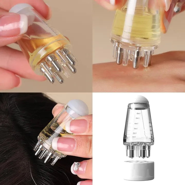 Mini Portable Oil Scalp Applicator - Hair Oil Applicator Bottle Scalp Massager - Oil 6 ml