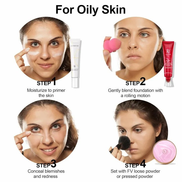 FV Waterproof Liquid Foundation – Matte Oil Free | Medium Coverage | Lightweight | Longwear Flawless Finish | Conceals Pores | For Oily & Normal Skin
