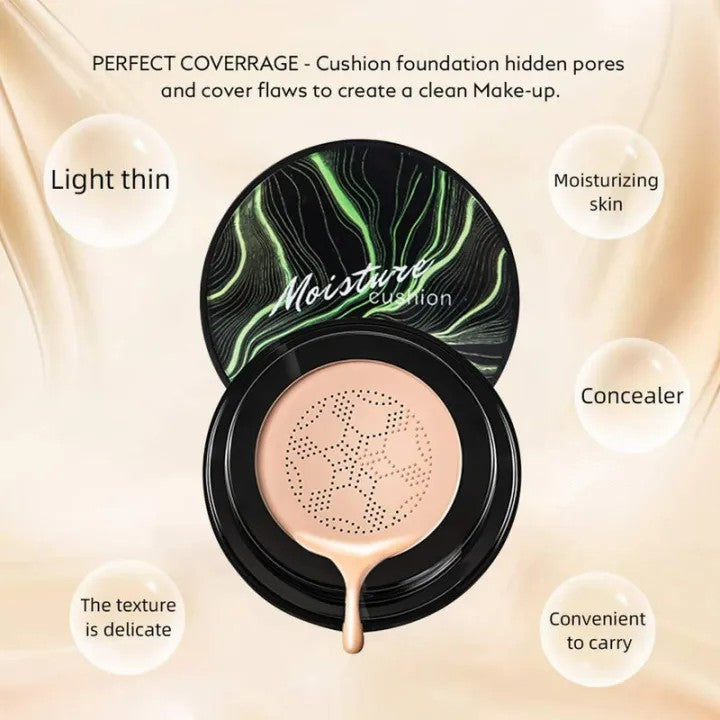 SUNISA Mushroom Head Air Cushion BB CC Cream – Waterproof Foundation Base with Sponge
