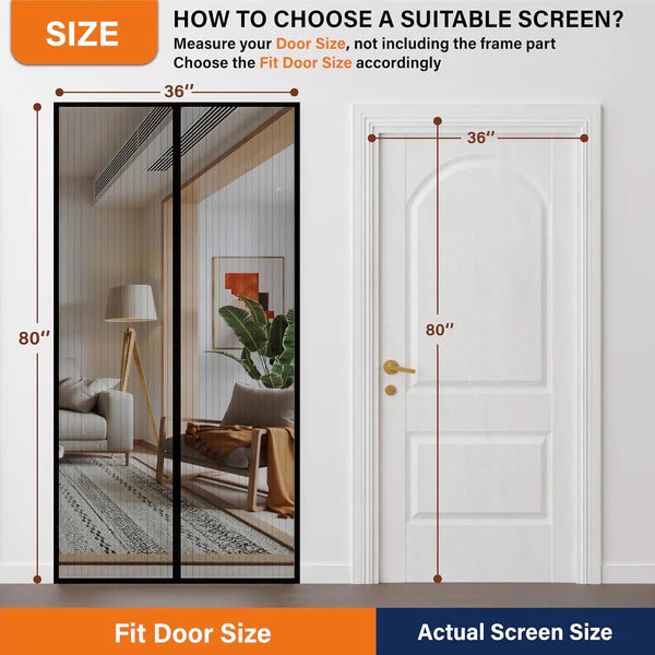 Magic Mesh Magnetic Screen Door - Magic Mesh Deluxe- Hands Free Magnetic Screen Door, Mesh Curtain Keeps Bugs Out