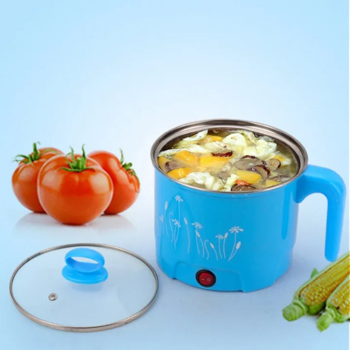 Mini Electric Cooking Pot 18cm | Hot Pot, Egg Boiler, Rice & Noodle Maker | Fast Heating Non-Stick Cooker for Home & Hostel