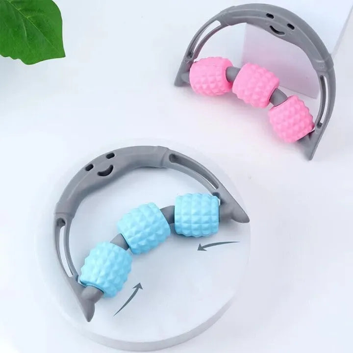 3-Wheel Trigger Point Roller Massager Used for Back Massage Forearm, Hand, Leg Muscle Fascia and Fascia Massage, to Relieve Muscle Pain (1Pcs)