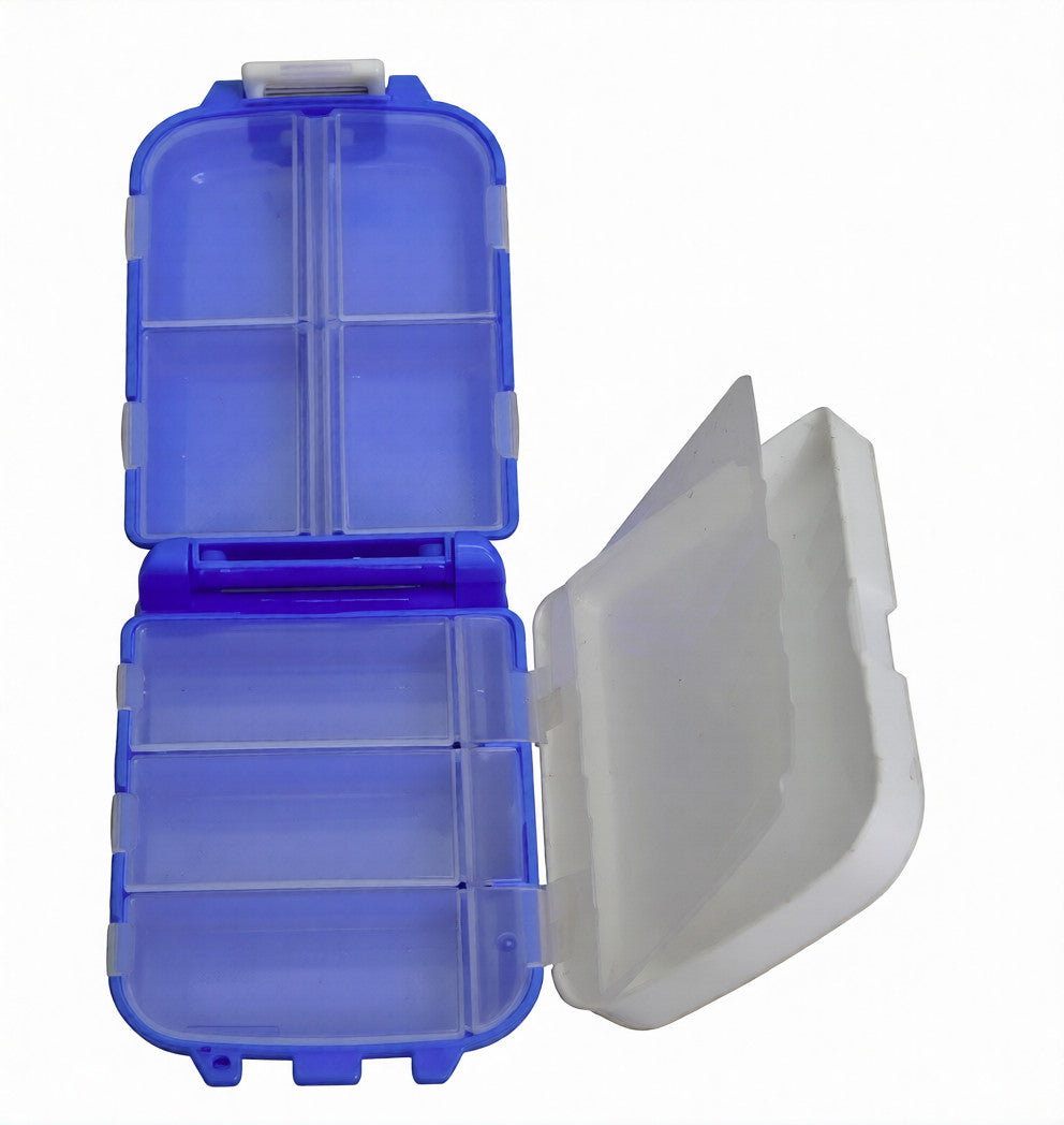 1Pc Pill Case with 7 Compartments, Travel Pill Organizer Moisture Proof Small Pill Box for Pocket Purse Daily Pill Case Portable Medicine Vitamin Holder Container, Multicolor | 7 Compartment Pill Box Medicine Tablet Holder Dispenser