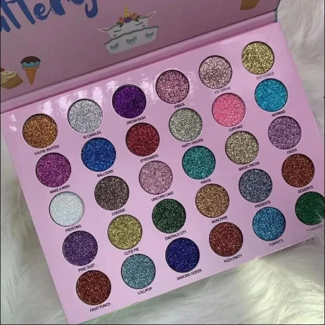 Happy Unicorn 30-Color Glitter Eyeshadow Palette | Party & Glam Makeup