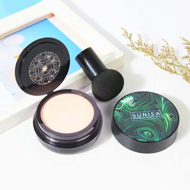 SUNISA Mushroom Head Air Cushion BB CC Cream – Waterproof Foundation Base with Sponge