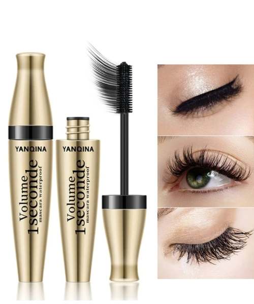 Yanqina Volume 1 Seconde Waterproof Mascara & Eyeliner – Smudge Proof Long Lasting Eye Makeup (Single / Combo)
