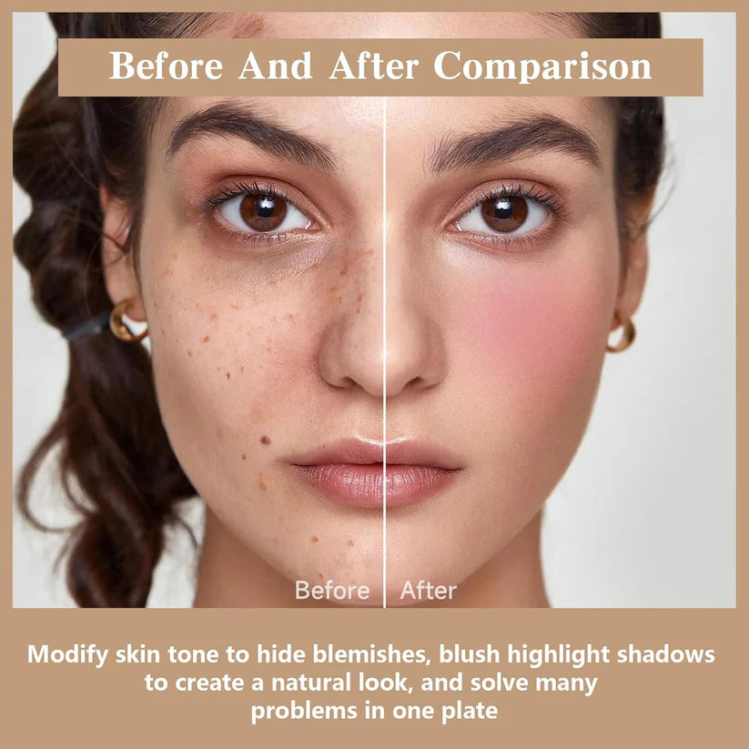 CARLA SECRET BLUSH AND CONCEALER PALLET - 12-Color Blush & Highlighter Palette – Long-Wear, Blendable, Matte Finish