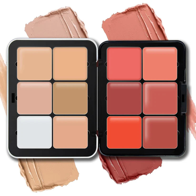 CARLA SECRET BLUSH AND CONCEALER PALLET - 12-Color Blush & Highlighter Palette – Long-Wear, Blendable, Matte Finish