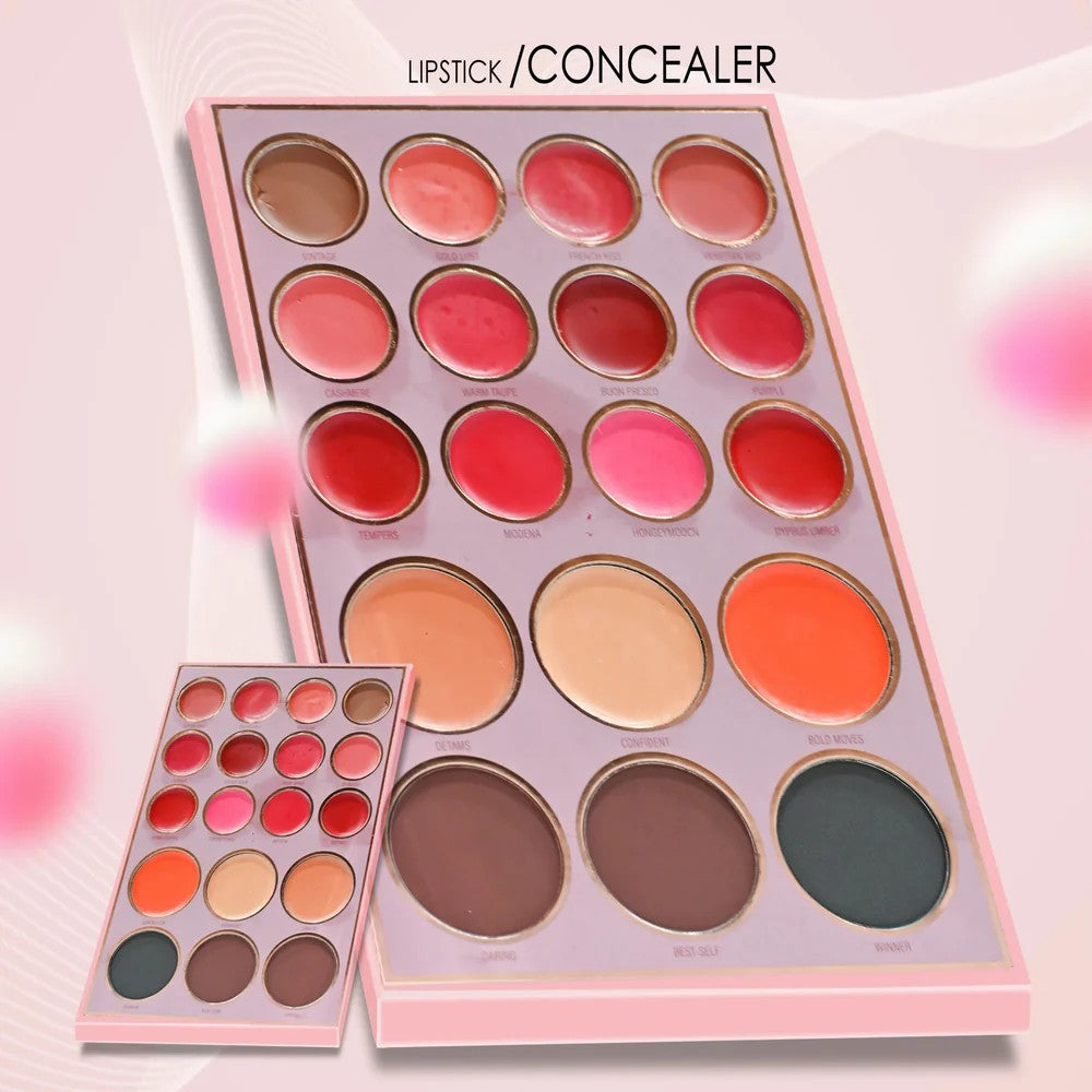 Mocullare 5 In 1 Makeup Book Palette – All-in-One Eyeshadow, Blusher, Highlighter, Lipstick & Concealer Kit for Girls & Women