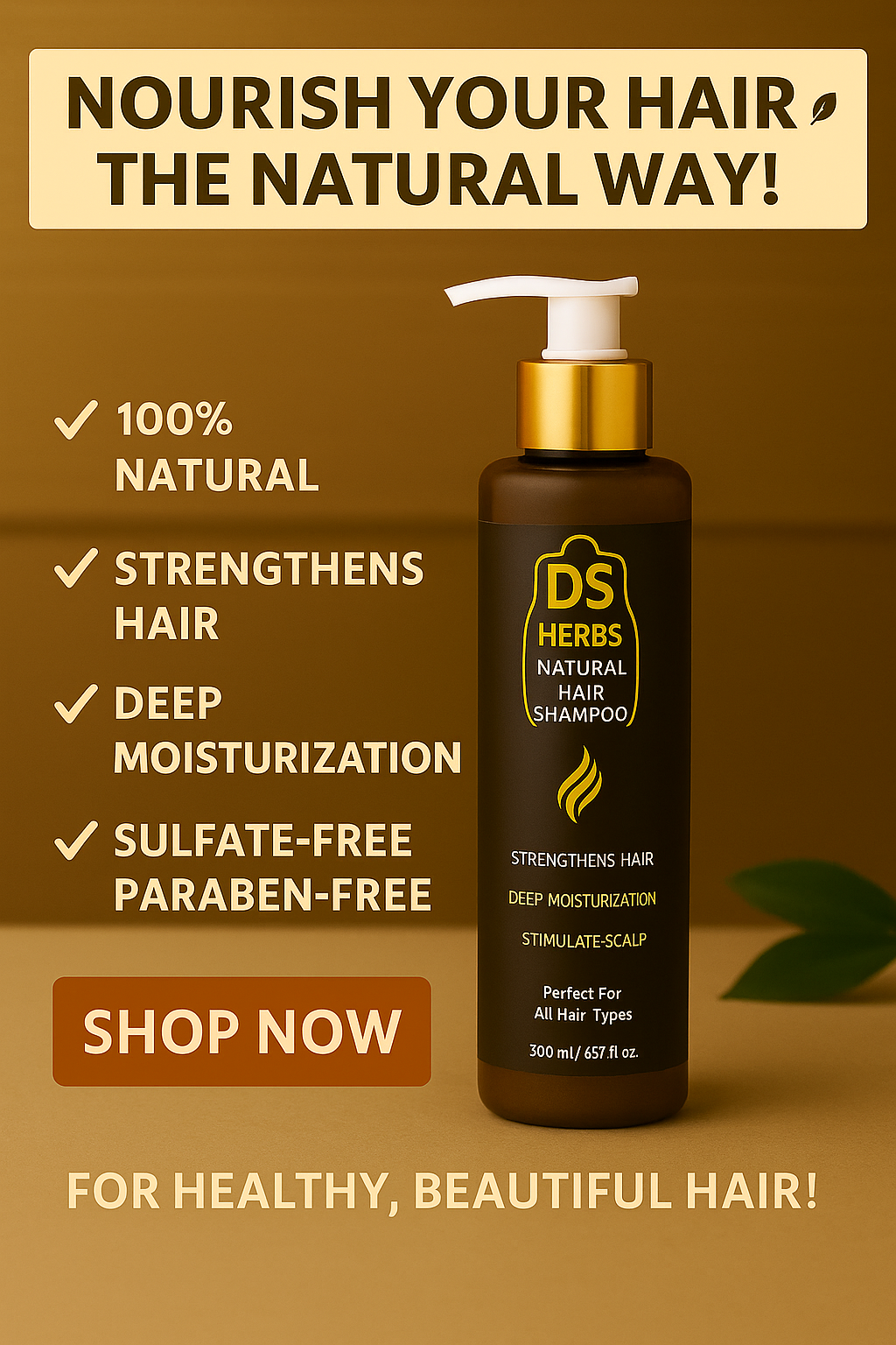 DS Herbs Organic Nourish & Repair Shampoo – Sulfate-Free,For Healthier Hair