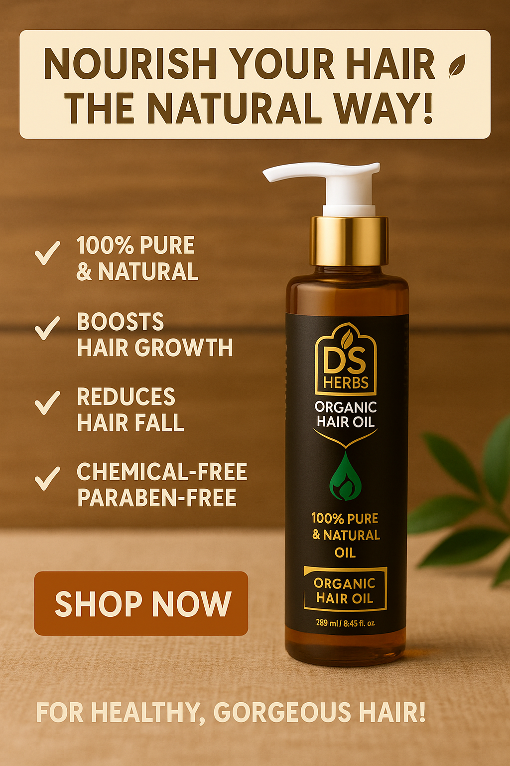DS Herbs Organic Hair Oil 100% Pure Organic And Natural