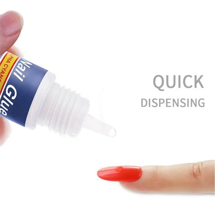 Pack of 5 Artificial Nails Glue 3g – Professional Nail Tip Glue for Press On Nails, Acrylic Nails & Fake Nails Strong Adhesive
