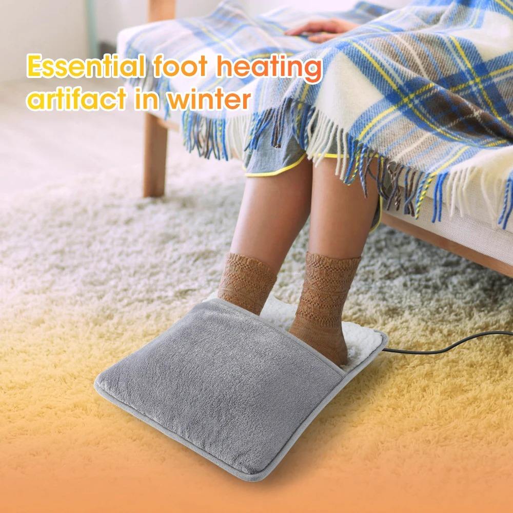 Electric Foot Heating Pad USB Charging Soft Plush Washable Foot Warmer Heater, Improve Sleeping Household Foot Warming Mat, Feet Warmer